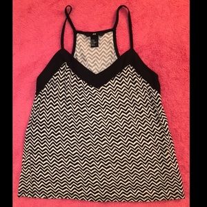 Black and White V-Neck Tank Top